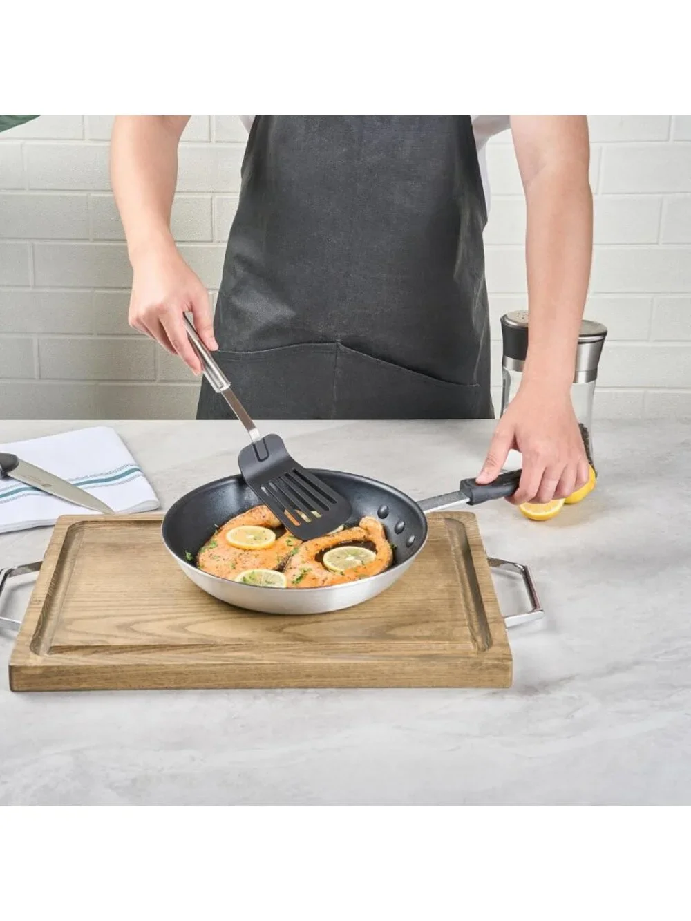 Large Heat-Resistant Slotted Turner Spatula Set - Non-Stick, Dishwasher Safe, 6